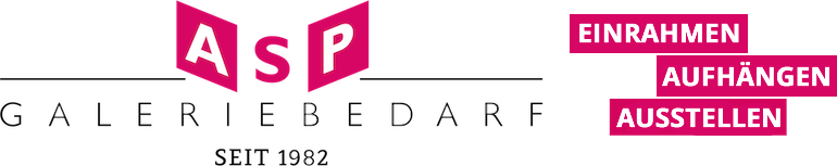 ASP Galeriebedarf Logo, Einrahmen, Aufhängen, Ausstellen, seit 1982